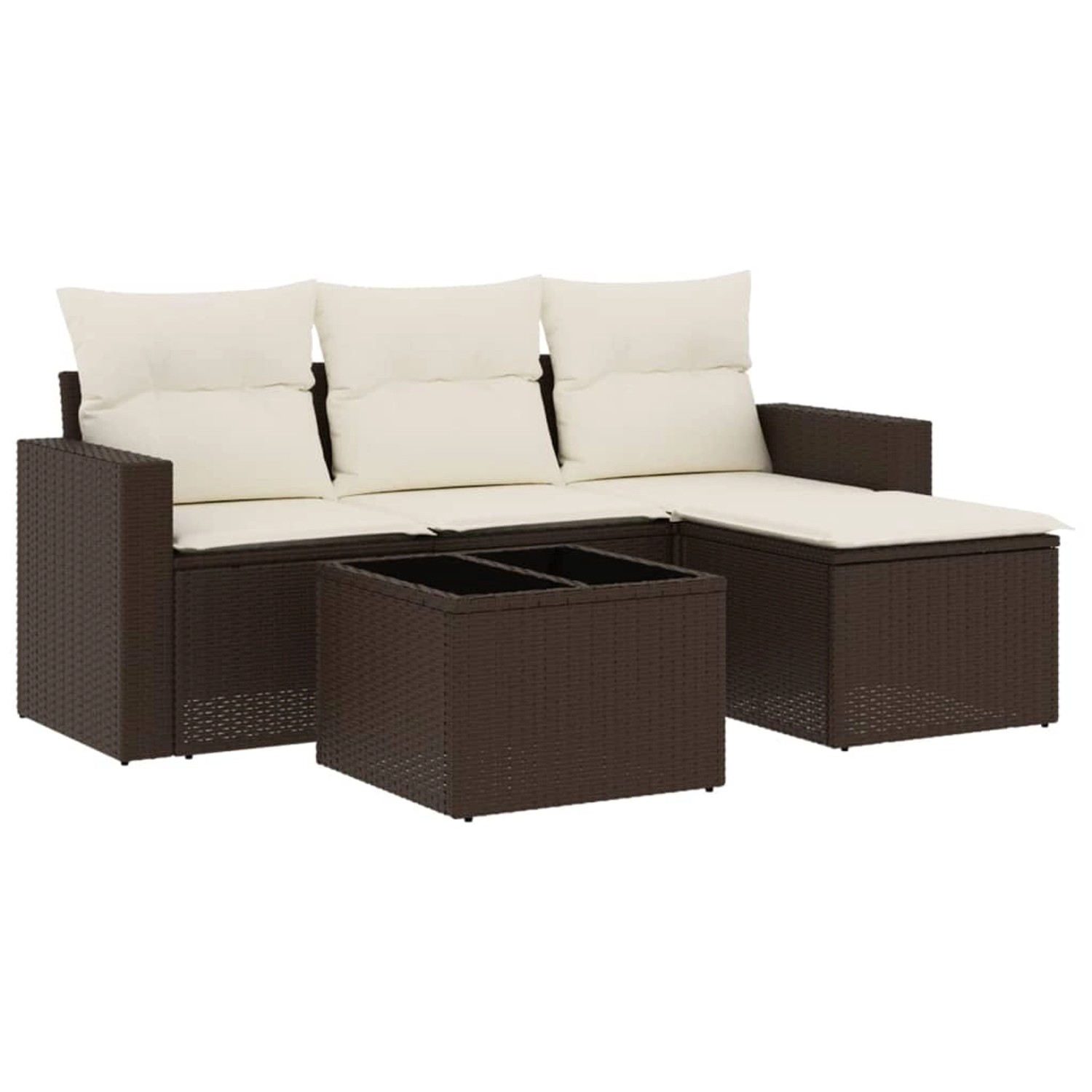 vidaXL 5-Tlg Garten-Sofagarnitur mit Kissen Braun Poly Rattan 3218873 günstig online kaufen