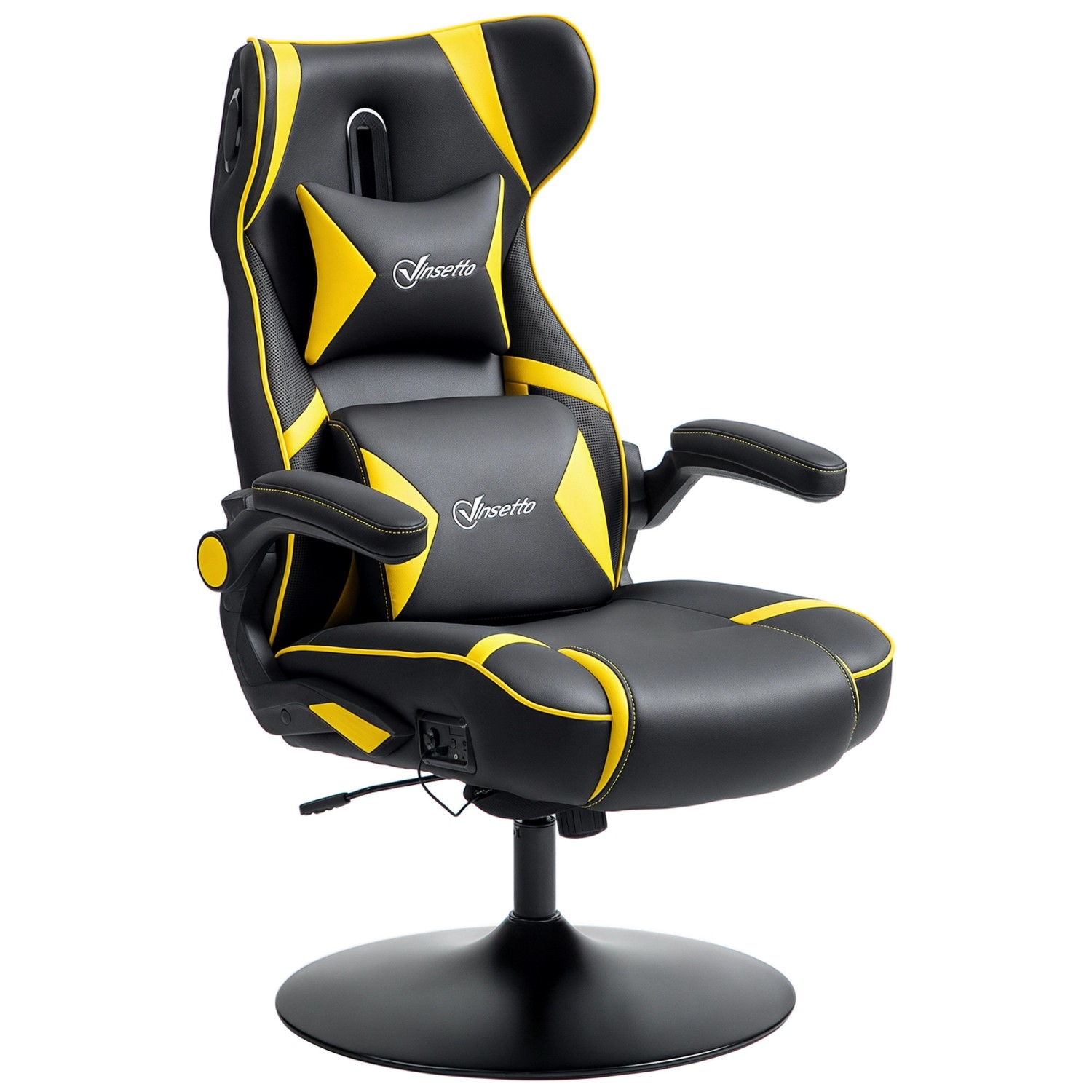 Vinsetto Gamingsessel Kunstleder Schaumstoff Gelb 69L x 73B x 118H cm