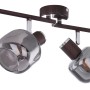 Bronzefarbiger Globo Strahler Pallo mit vier rauchigen Glas-Spots. Modern und elegant.