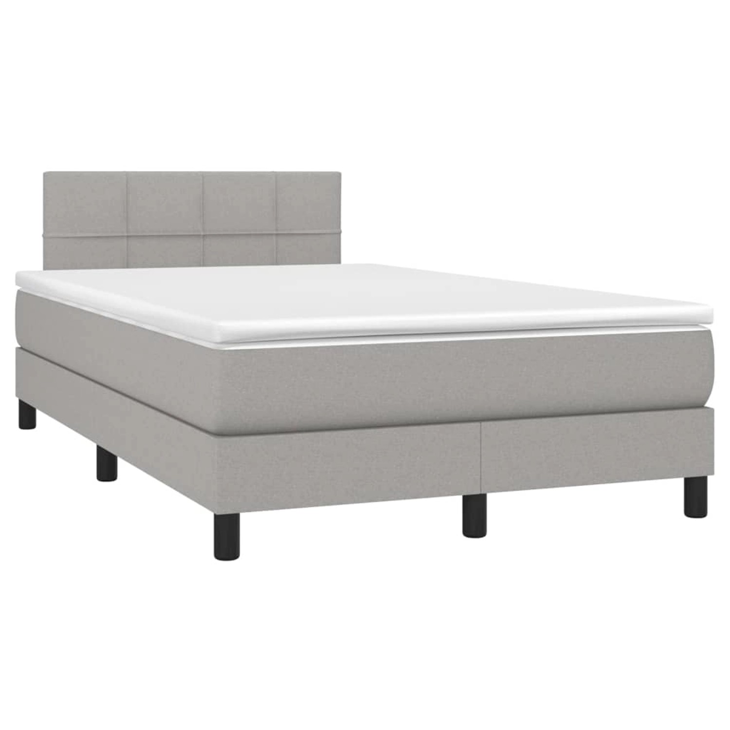 vidaXL Boxspringbett mit Matratze & LED Hellgrau 120x200 cm Stoff 3133141 günstig online kaufen