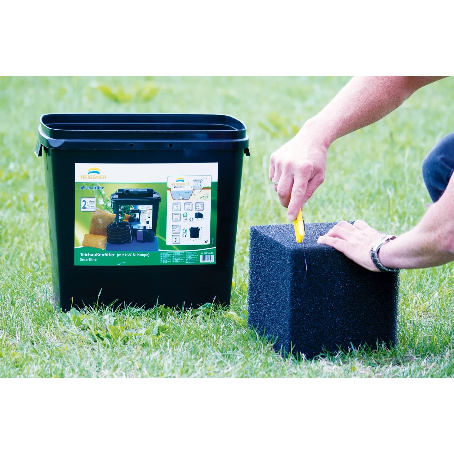 Heissner Filterwürfel 20 cm für Teichpumpen-Vorfilterung, zuschneidbar.