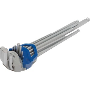 LUX Kugelkopf-Stiftschlüssel-Satz, 9-teilig (1,5-10 mm) im Halter.