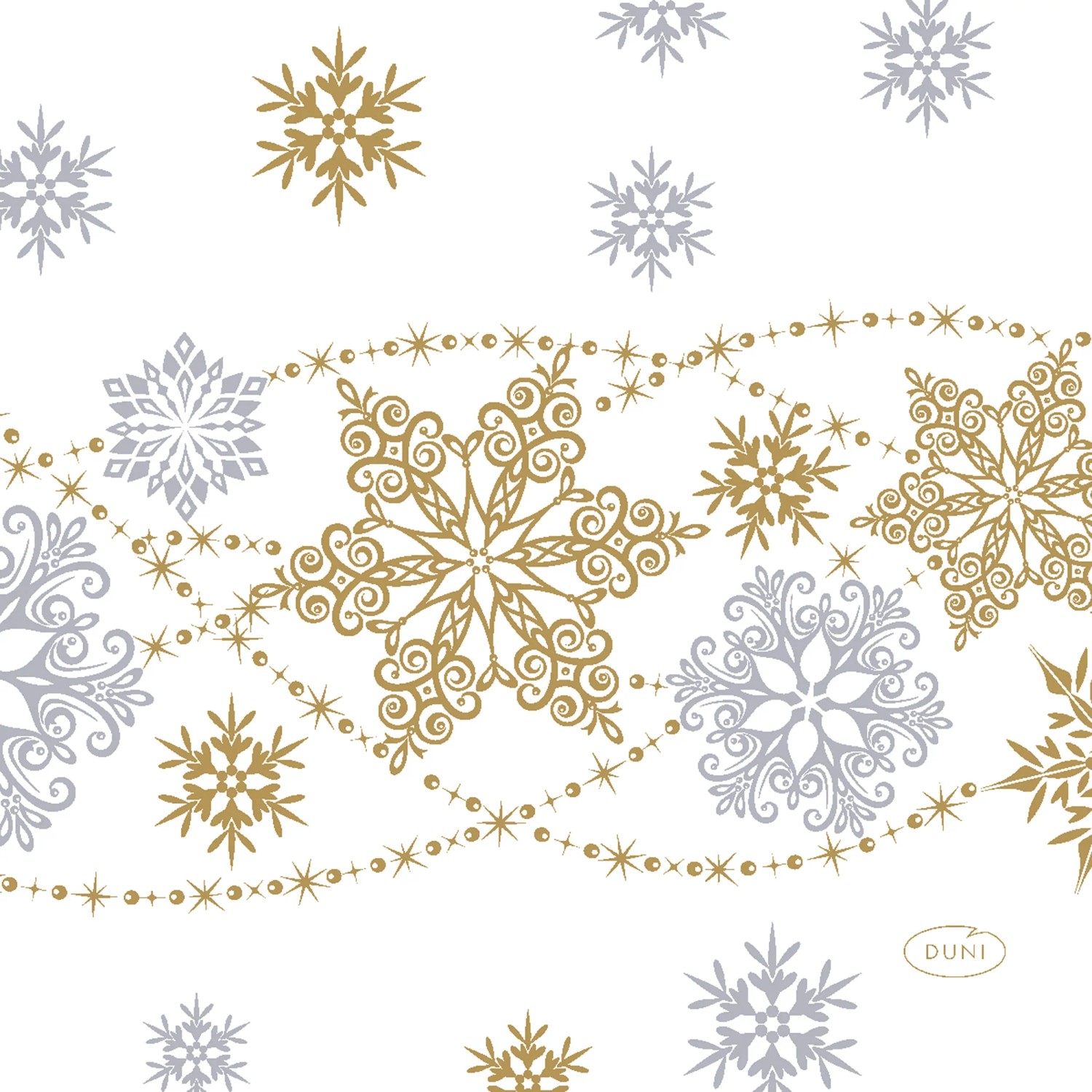 Duni Servietten Dessin-Cocktail Snow Glitter 24 cm x 24 cm Weiß 20 Stück FSC®
