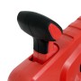 Detailaufnahme des Griffs der EBERTH Akku-Rohrreinigungsmaschine. Rot und Schwarz.