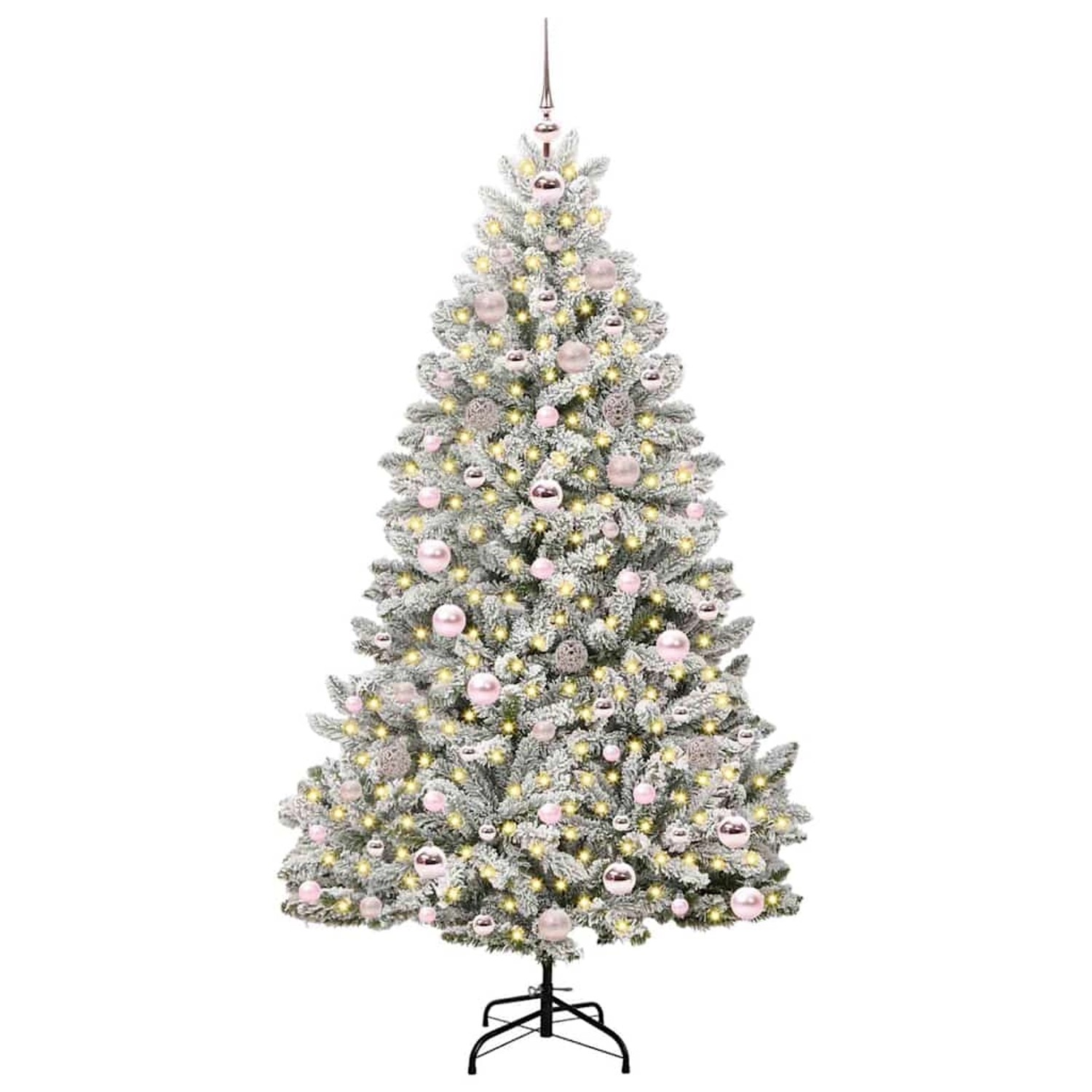 vidaXL Künstlicher Weihnachtsbaum Grün und Weiß 180 cm PVC und Metall 3395750