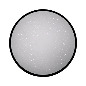 Schwarze LED-Deckenleuchte Kyle mit Sternenhimmel-Effekt, Ø 38cm.