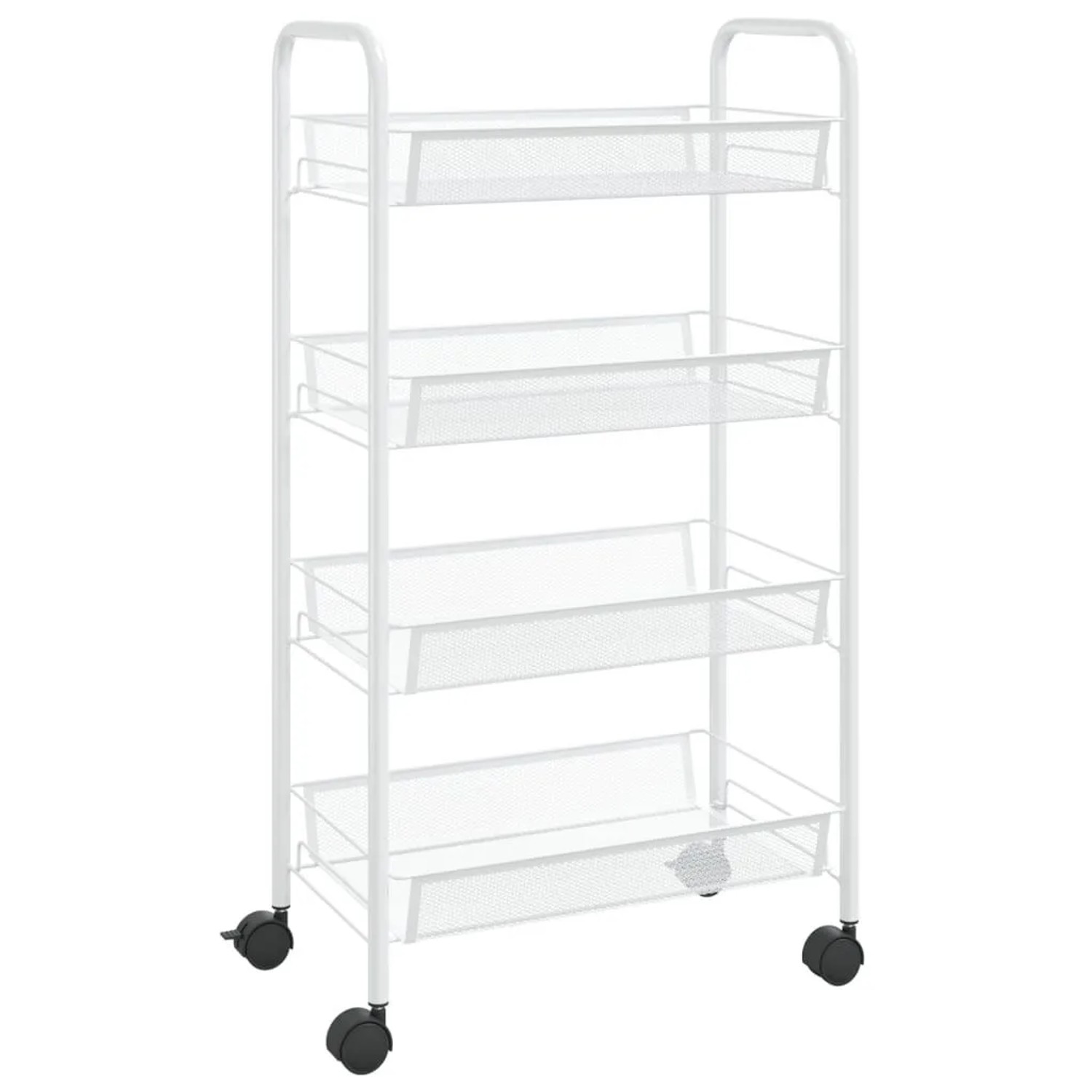 vidaXL Küchenwagen 4 Etagen Weiß 46x26x85 cm Eisen 336326