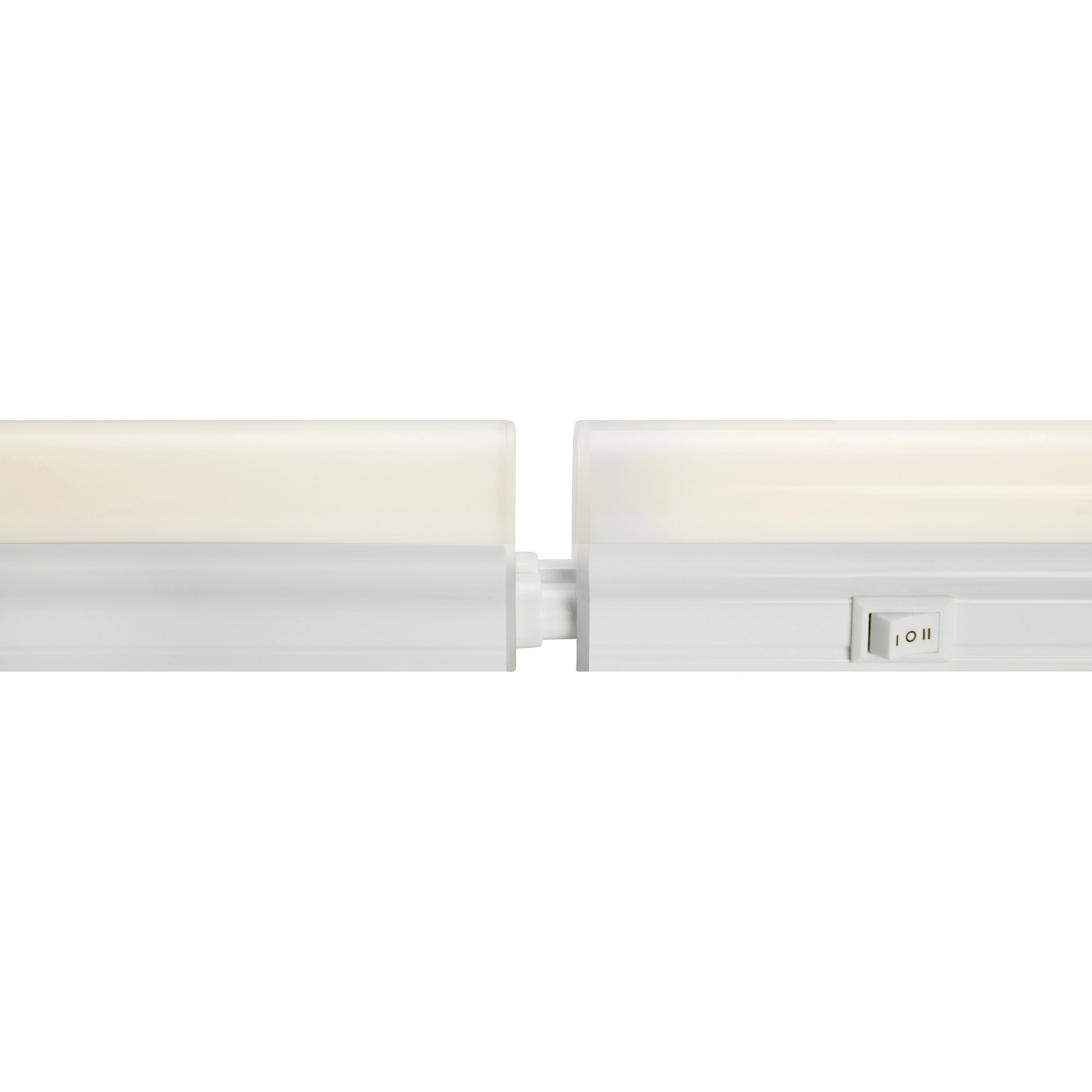 Weiße LED-Lichtleiste zur Küchenbeleuchtung, verbunden, mit Schalter.