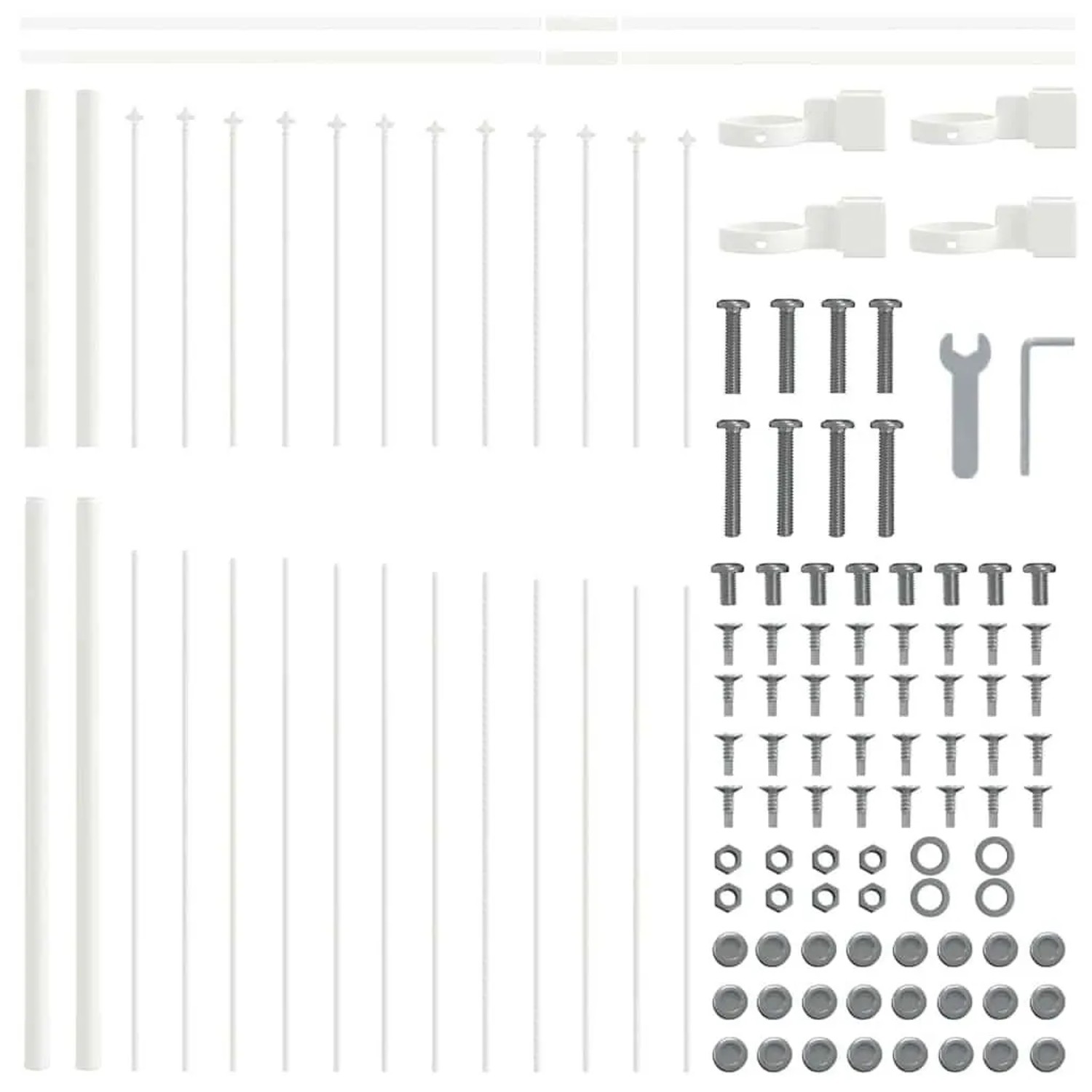 vidaXL Gartenzaun Weiß 170 x 125 cm Pulverbeschichteter Stahl 42003918 günstig online kaufen
