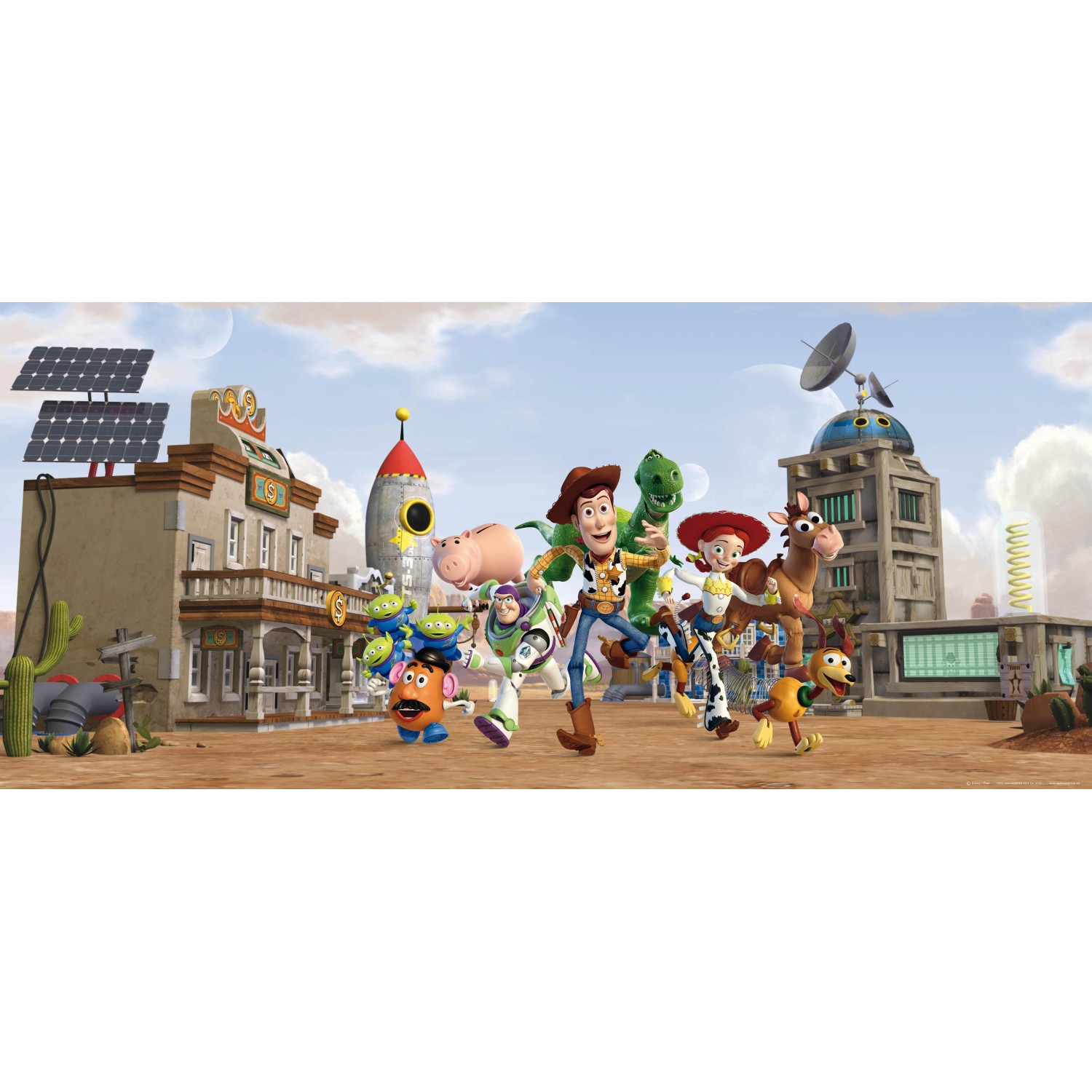 Disney Poster Toy Story Beige Blau und Grün 202 x 90 cm 600874 günstig online kaufen