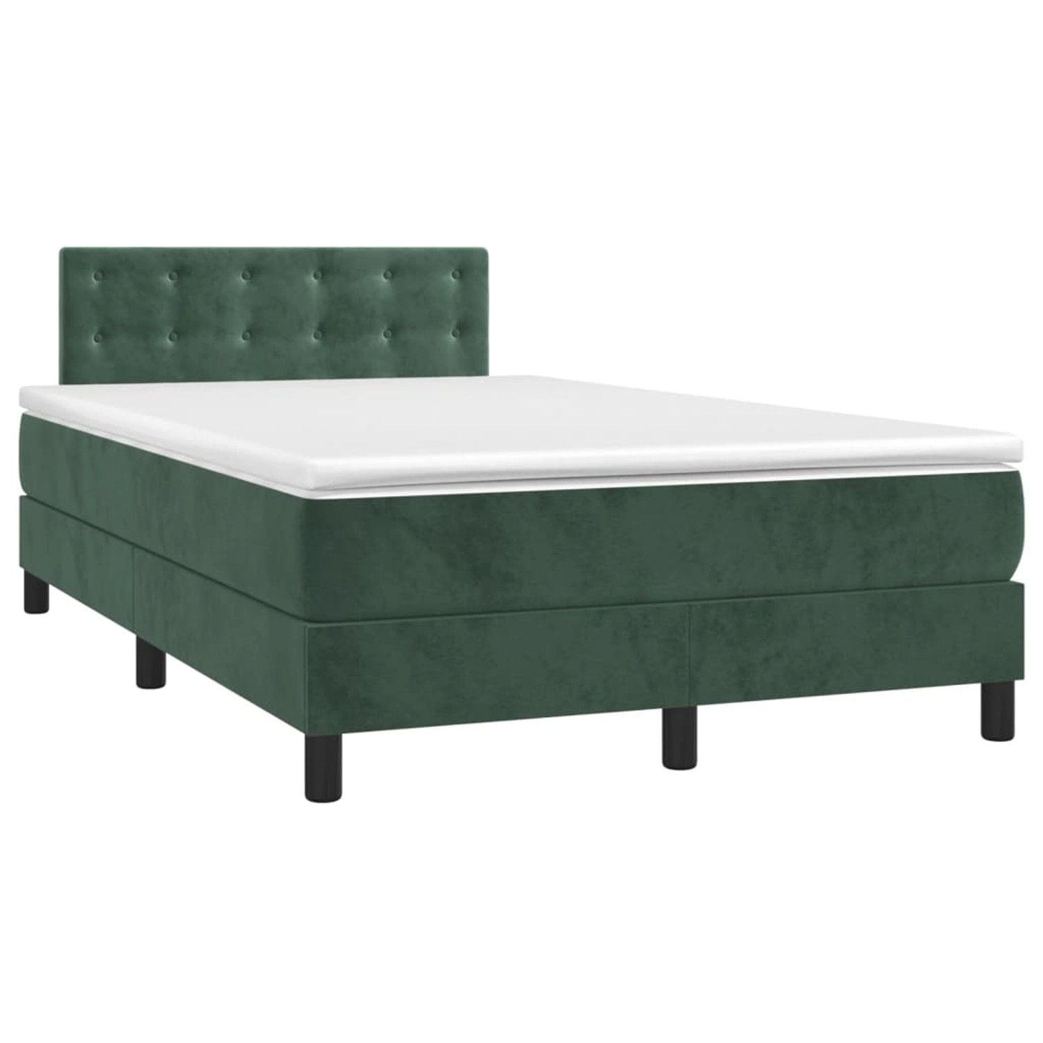 vidaXL Boxspringbett mit Matratze & LED Dunkelgrün 120x200 cm Samt 3134636 günstig online kaufen