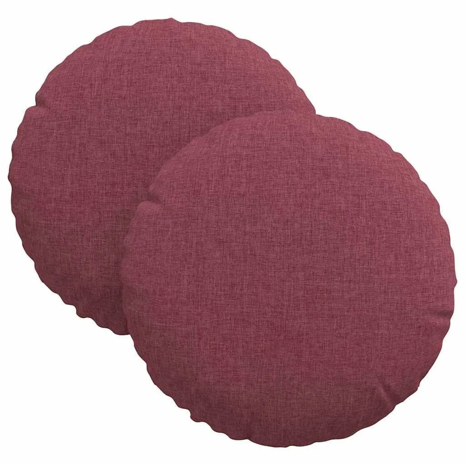 vidaXL Sitzkissen 2 Stk Weinrot Ø30 x 13 cm Stoff 42014086 günstig online kaufen