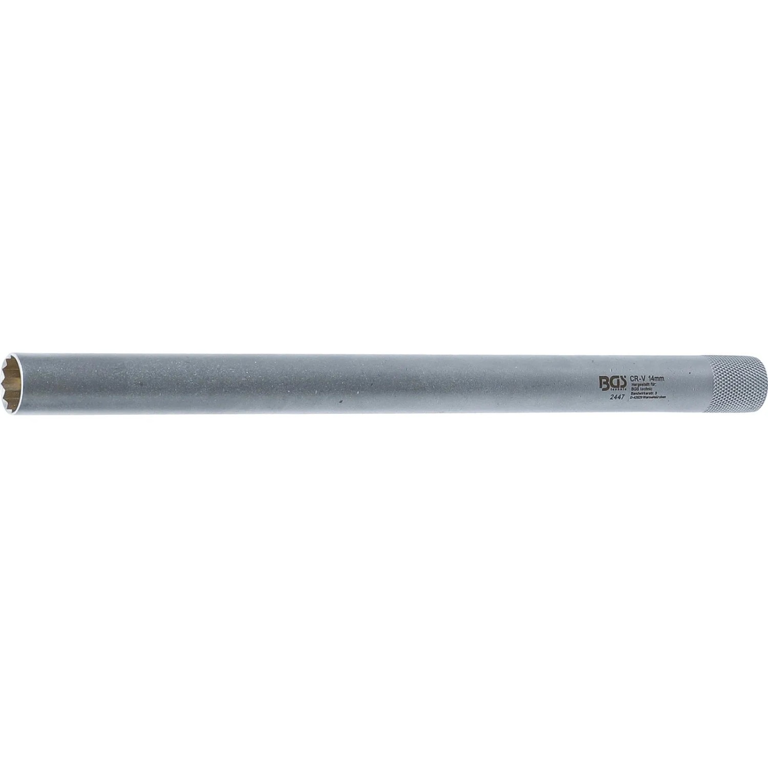 BGS Zündkerzen Einsatz Mit Magnet Zwölfkant Extra Lang Antrieb Innenvierkant 10 Mm  3 8 Zoll  SW 14 Mm 2447