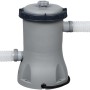 Flowclear Filterpumpe für Bestway Frame Pool-Set Power Steel, grau mit Schläuchen.
