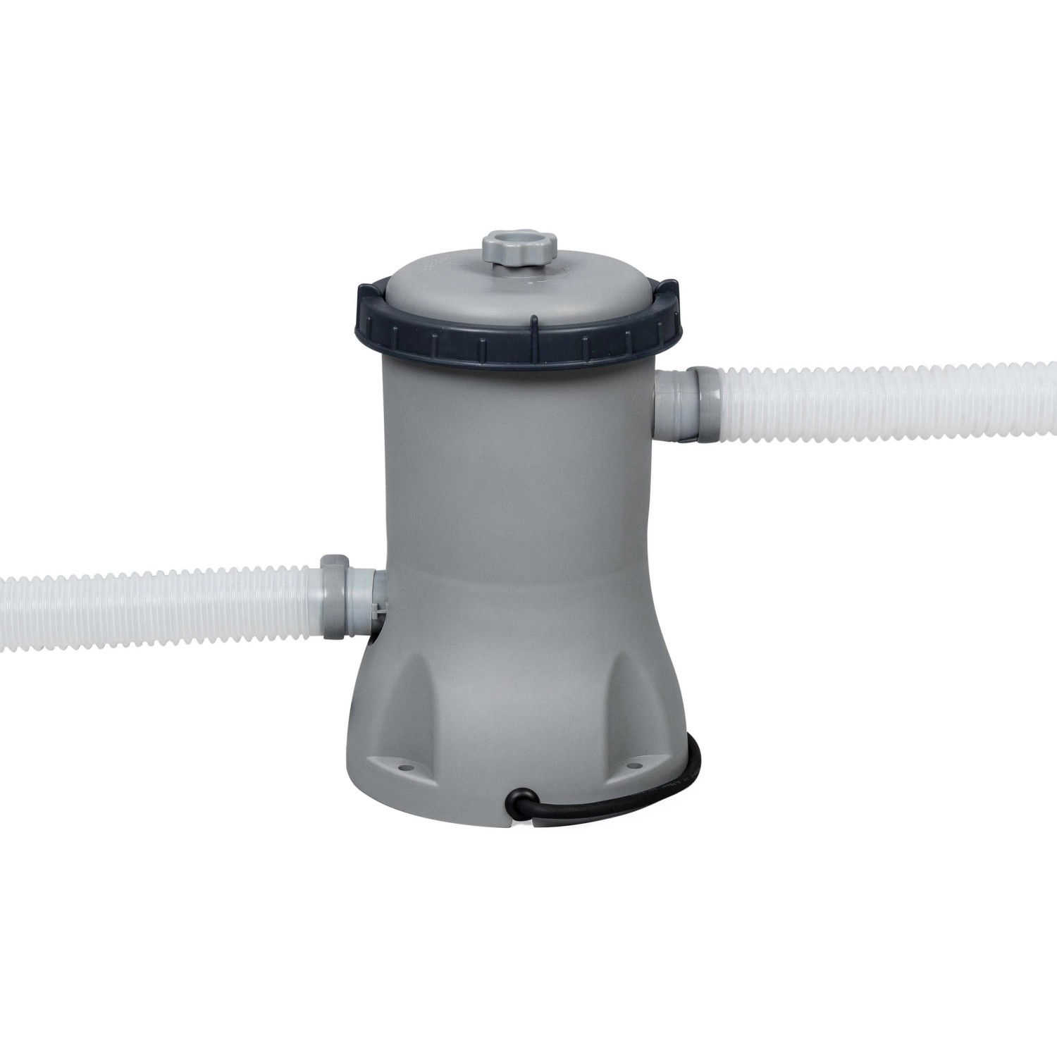 Flowclear Filterpumpe für Bestway Frame Pool-Set Power Steel, grau mit Schläuchen.