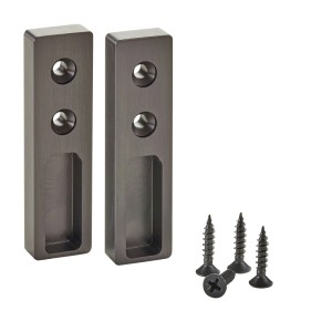 SOTECH 1 Paar Schrankstangenlager NANO Seitenlager Anbau Aluminium Massiv 75 x 20 x 10 mm für Designer Schrankrohr Titanoptik
