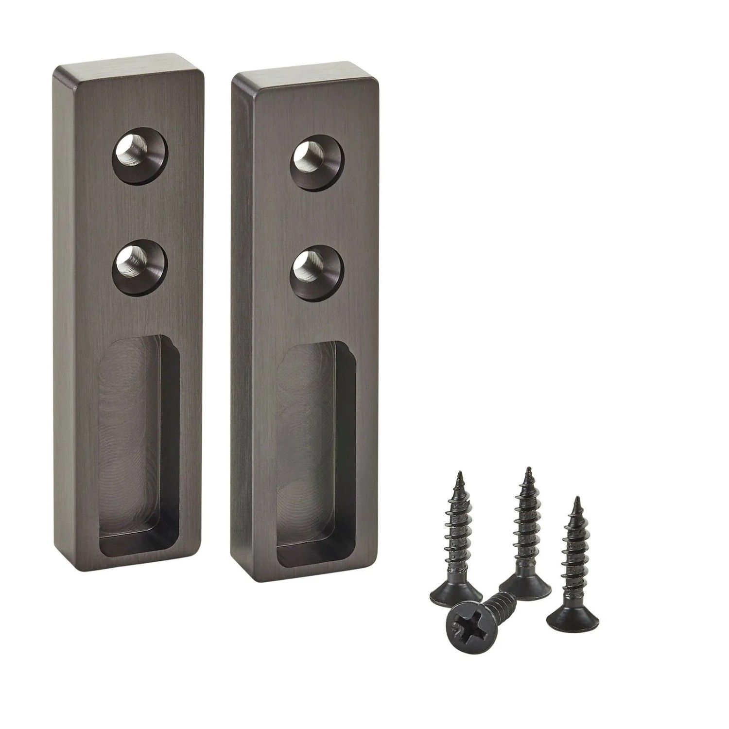 SOTECH 1 Paar Schrankstangenlager NANO Seitenlager Anbau Aluminium Massiv 75 x 20 x 10 mm für Designer Schrankrohr Titanoptik