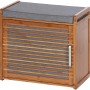 Wenko Schuhschrank Bahari aus Bambus mit grauer Sitzfläche und Stauraum für Schuhe.