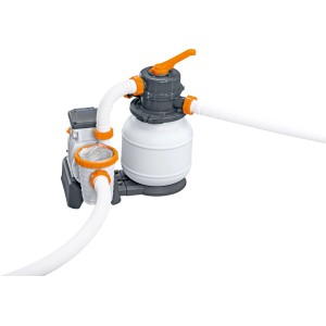 Bestway Sandfilteranlage mit Zeitschaltuhr, 5.678 l/h, für Pools. Filteranlage mit Pumpe und Schläuchen.