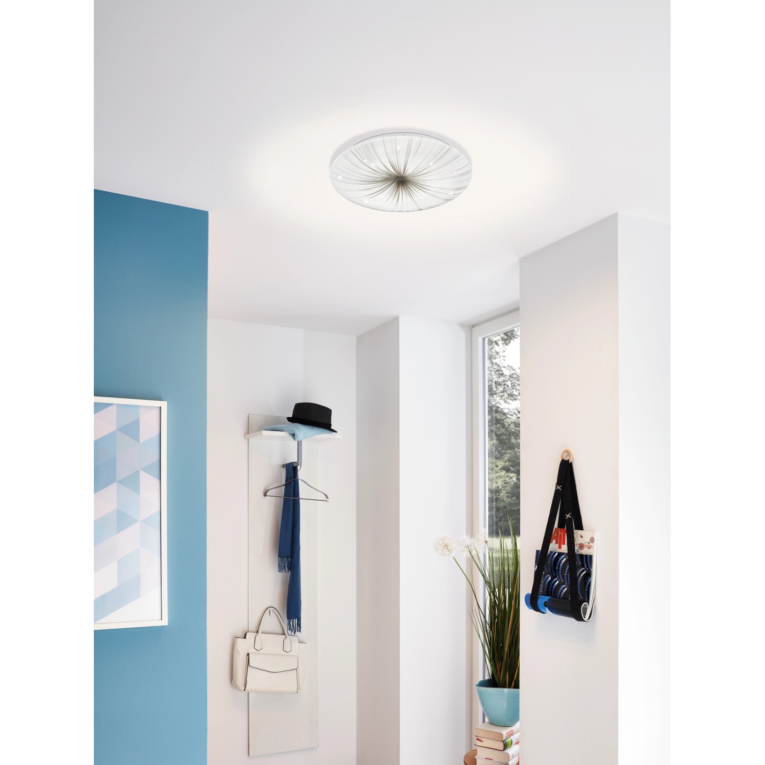 Eglo LED-Deckenleuchte Nieves Weiß-Silber 41 cm kaufen bei OBI