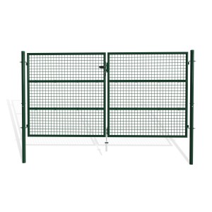 Casanoov Doppelflügel Zauntor Olga, 3m breit, 150cm hoch, grün, aus Stahl.