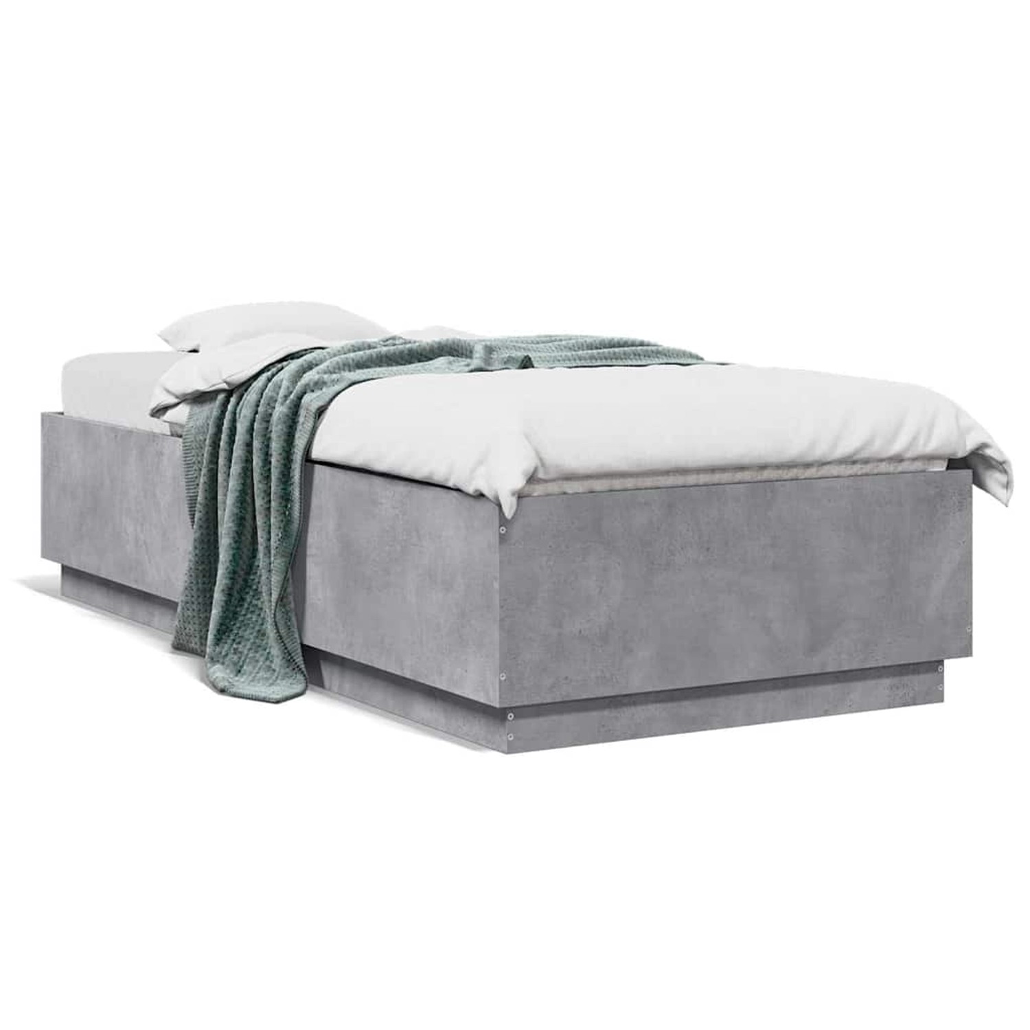 vidaXL Bettgestell Betongrau 100x200 cm Holzwerkstoff 3209719 günstig online kaufen