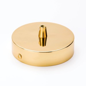 Goldener Deckenbaldachin (Ø 100mm) für Lampen & Leuchten. Stilvoller Abschluss für Pendelleuchten.