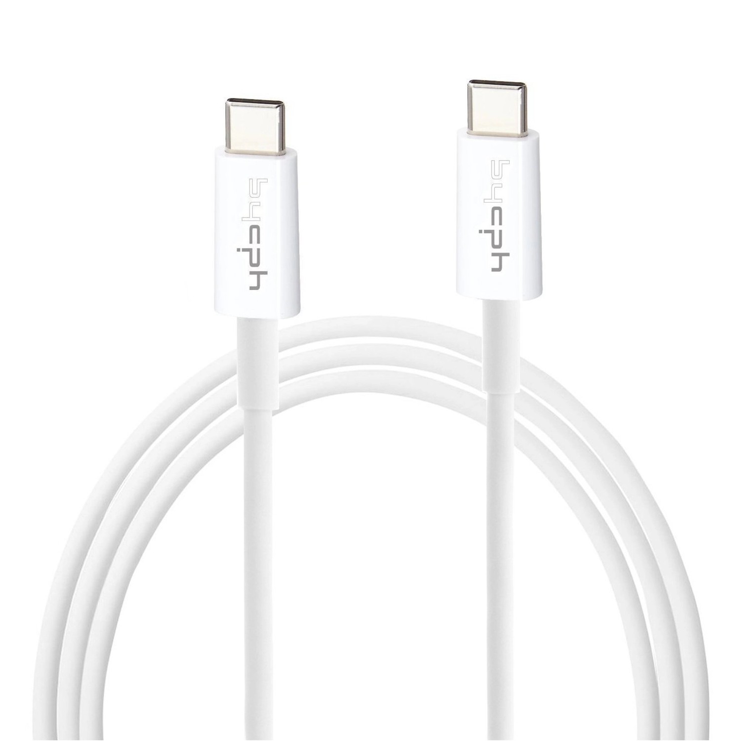 USB-Ladekabel Typ C mit USB-C Anschluss Weiß 2 m