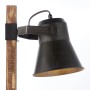 Detailansicht der schwarzen Brilliant Tischleuchte Plow aus Stahl und Holz.