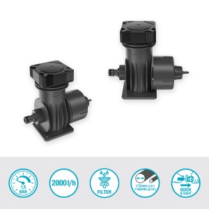 Gardena Basisgerät 2000 für Micro-Drip-Systeme, reduziert Wasserdruck, flexibel einsetzbar.