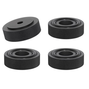 Dynavox Gerätefüße, 4er Set, schwarz, Ø 30mm, mit Rändelung für HiFi-Geräte.