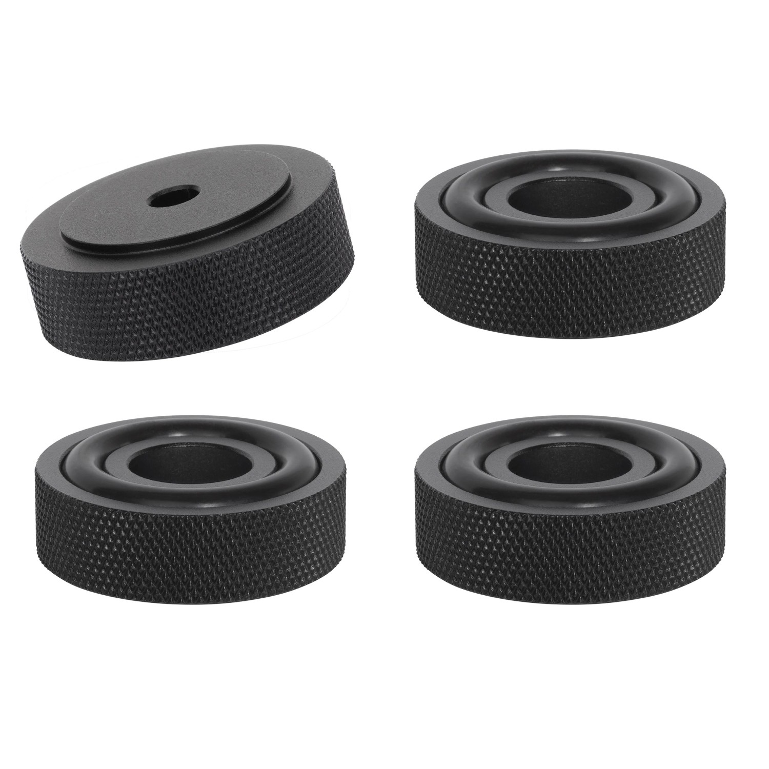 Dynavox Gerätefüße mit Rändelung Schwarz Ø 30 mm 4 Stück