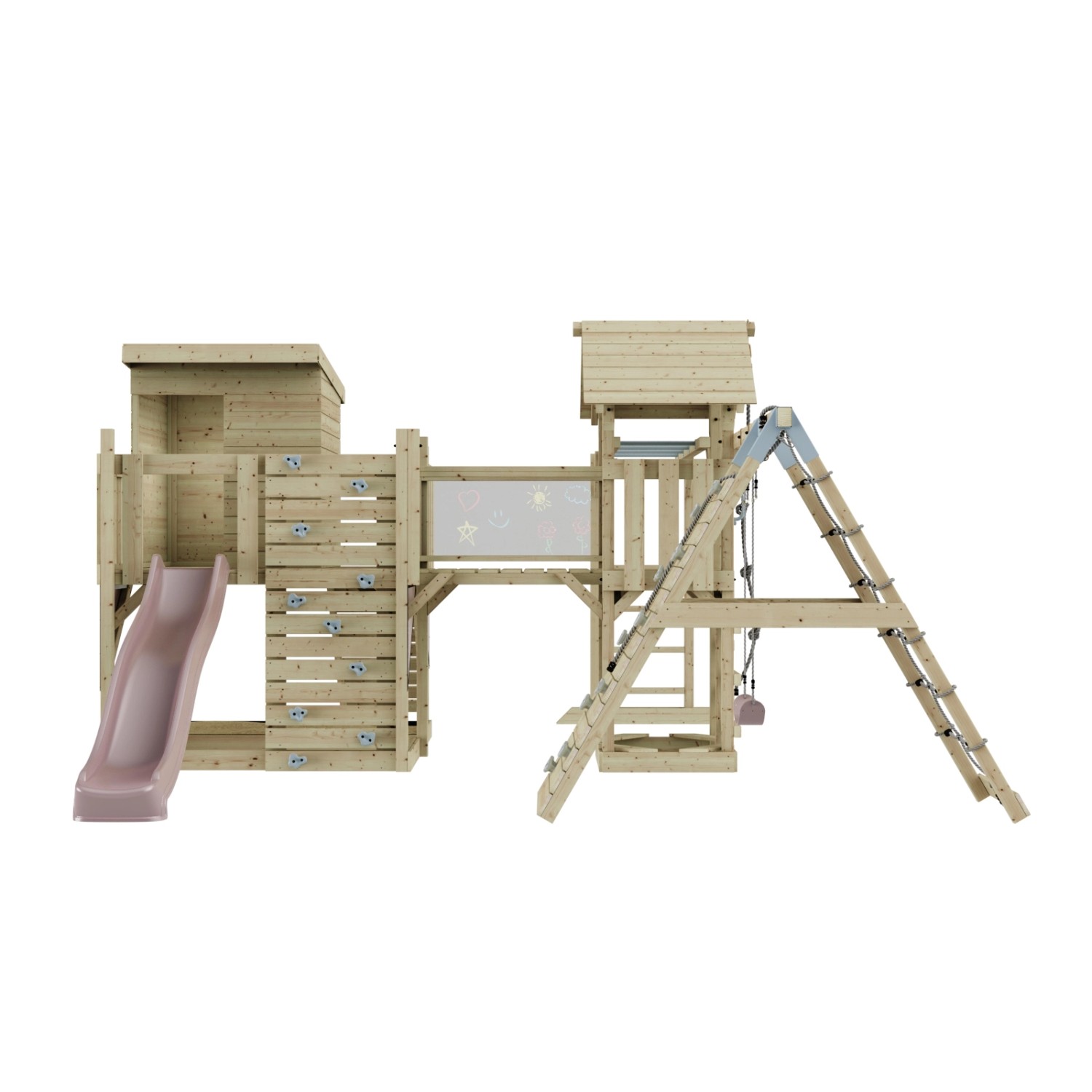 OutdoorToys Spielturm Tessa mit Kinderschaukel Altrosa günstig online kaufen