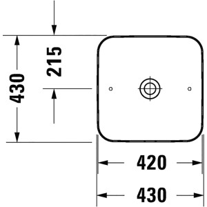 Technische Zeichnung Duravit Aufsatzwaschbecken Cape Cod, 43 cm, Maße und Details.