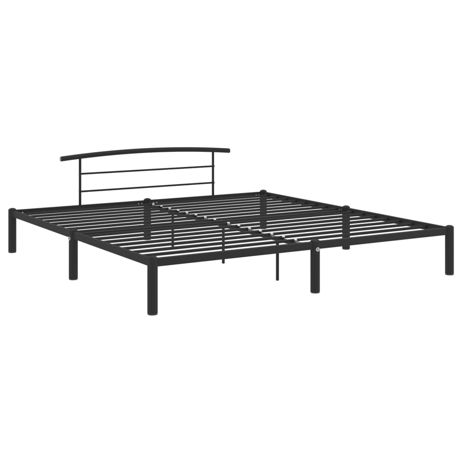 Bettgestell Schwarz Metall 200x200 Cm günstig online kaufen