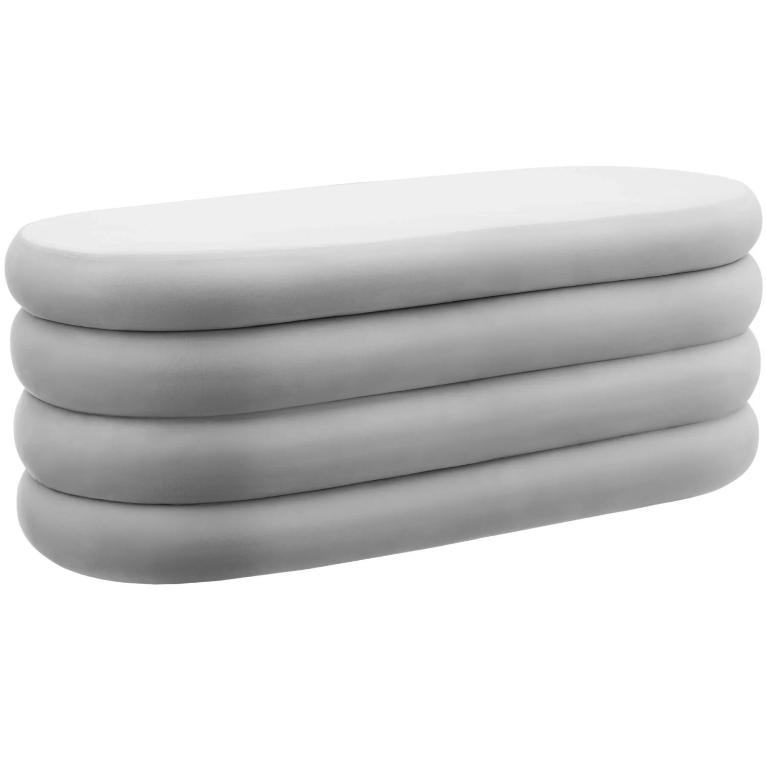Tectake Polsterbank Altu Mit Samt Oder Bouclé 2 Große Staufächer  45 x 110 x 42 cm Samtoptik Grau