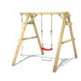 Wickey Schaukel Sky Dancer Prime, Holzschaukel mit rotem Sitz für den Garten.