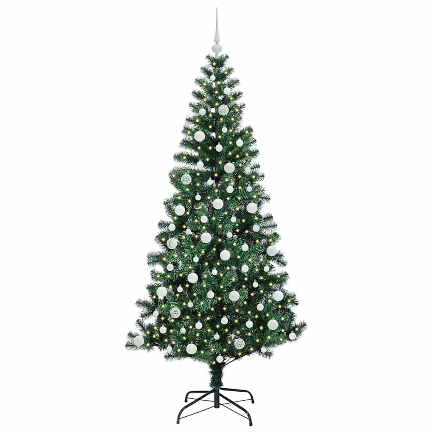 vidaXL Künstlicher Vorbeleuchteter Weihnachtsbaum Grün 210 cm 3396778