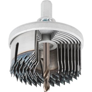 kwb Akku Top Mehrkranzlochsäge, 8-teiliges Set mit Lochsägen (25-68mm) und Zentrierbohrer.