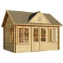 Unbehandeltes Alpholz Gartenhaus CLOCKHOUSE-28 mit Satteldach, 400x296 cm.