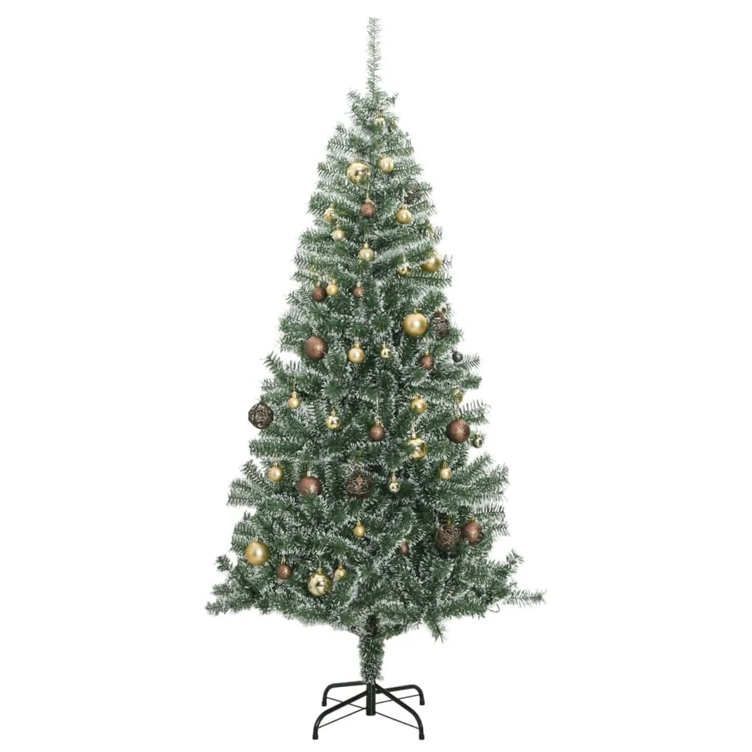 vidaXL Künstlicher Weihnachtsbaum 300 LEDs & Kugeln Beschneit 210 cm Modell 1