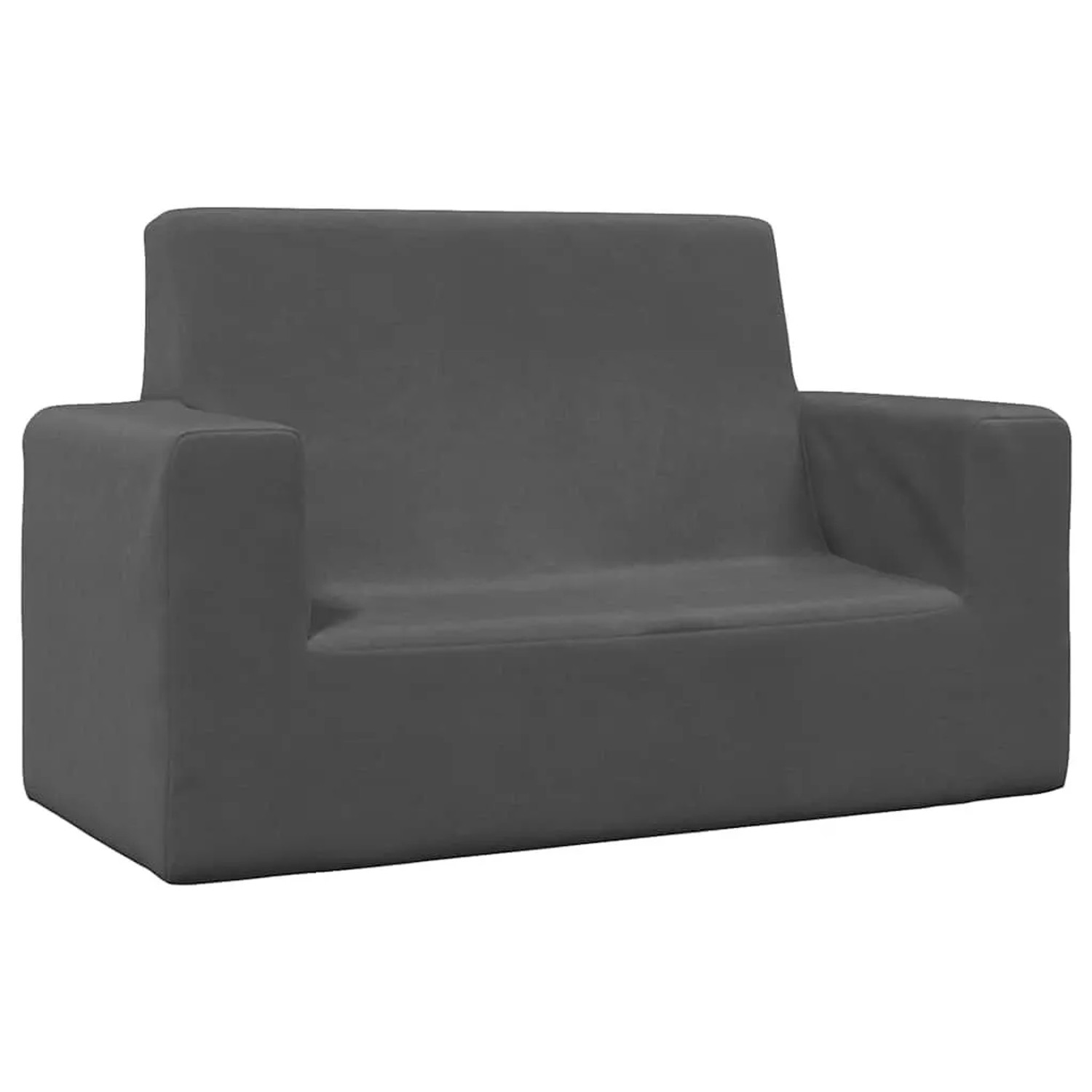 vidaXL Kindersofa 2-Sitzer Anthrazit Weich Plüsch 4104798