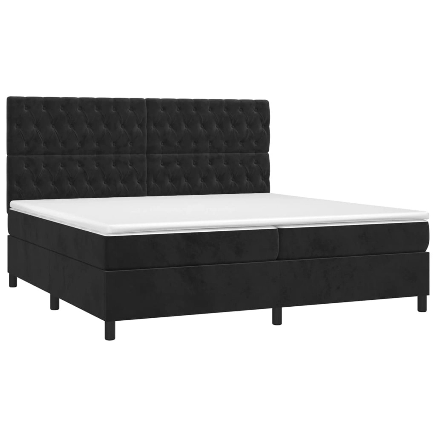 vidaXL Boxspringbett mit Matratze & LED Schwarz 200x200 cm Samt 3136325 günstig online kaufen