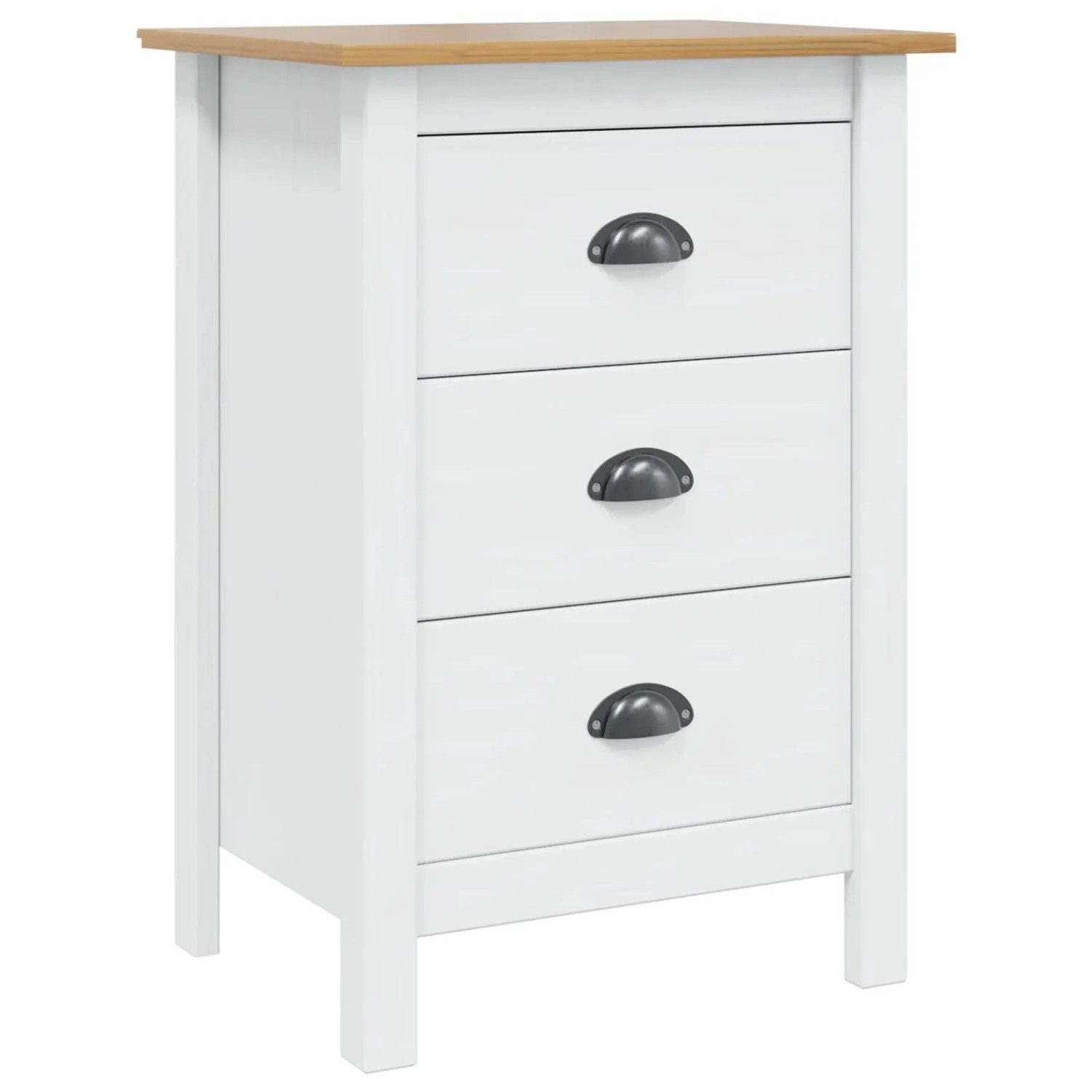 vidaXL Nachttisch HILL Weiß und Honigbraun 46 x 35 x 65 cm 42025030