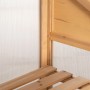 Detailaufnahme: Outsunny Gewächshaus aus Tannenholz, braun, mit Regalböden.
