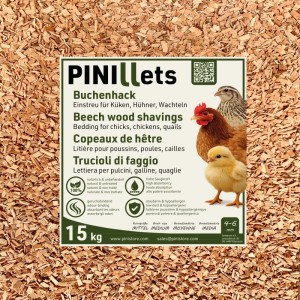 PINI Buchenhack Mittel 15 kg Einstreu für Hühner, Küken & Wachteln