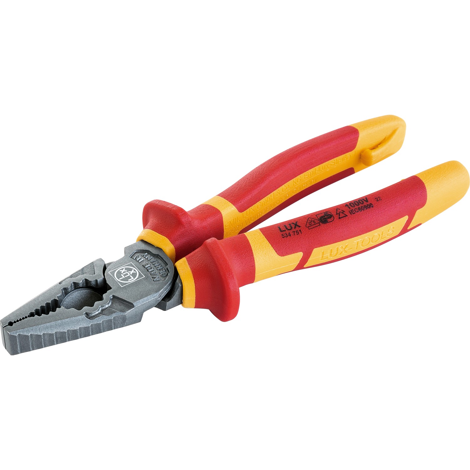 LUX PRO Kraft-Kombizange 180 mm VDE isolierte Griffe Made in Germany