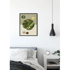 Komar Wandbild Green Structure, 40x50 cm, mit Pflanzenmotiven und geometrischen Formen.
