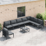 Anthrazitfarbenes 8-teiliges Garten-Sofa-Set von vidaXL aus Stahl. Gartenmöbel für Terrasse und Garten.