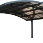 Palram Canopia Arizona Breeze Doppelcarport in Anthrazit mit gebogenem, transparentem Dach.